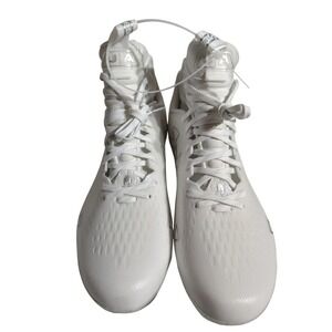 Under Armour Spotlight Mens White Silver Football Cleats Mid Top Size 12